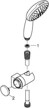 GROHE Tempesta 110 Wandhalterset – 2 Strahlarten, EcoJoy, 7,4 l/min, Chrom