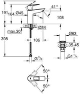 GROHE BauLoop Einhand-Waschtischbatterie M-Size mit PushOpen Ablaufgarnitur chrom