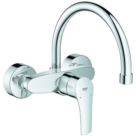 GROHE Eurosmart Einhand-Spültischbatterie Wandmontage 244 mm Auslauf Chrom
