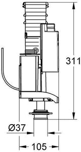 GROHE 2-Mengen-Ablaufventil AV1 mit Verlängerungsrohr 6-9l einstellbar – ohne Ventilsitz