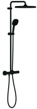 GROHE Tempesta 250 Cube Duschsystem mit Thermostat-Brausebatterie – matt black