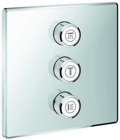 GROHE Grohtherm SmartControl 3-fach Unterputzventil Fertigmontageset eckig Chrom