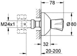 GROHE Costa Unterputzventil Oberbau – Markierung blau, Einbautiefe 20–200 mm, chrom