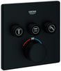 GROHE Grohtherm SmartControl Thermostat 3 Absperrventile phantom black eckig