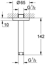 GROHE Rainshower Deckenauslass 142 mm mit Rückstromsicherung und Rosette in Chrom