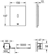 GROHE Tectron Bau E IR-WC-Elektronik 39881 mit Trafo – alpinweiß, 7 Programme, Fernbedienung