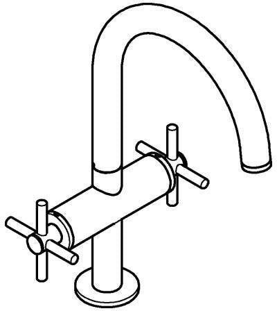 GROHE Atrio Waschtisch-Einlochbatterie L-Size mit Kreuzgriffen – chrom, EcoJoy, schwenkbarer Auslauf