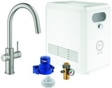 GROHE Blue Professional C-Auslauf Set – Spültisch-Einhandmischer mit Filterfunktion und Bluetooth/WiFi