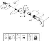 GROHE Euroeco EH-Brausebatterie eigensicher Wandmontage Chrom – 1/2″ Einhandmischer