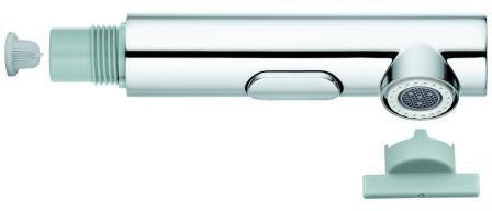 GROHE Spülbrause 46926 chrom – 2 Strahlarten, SpeedClean & LongLife Oberfläche
