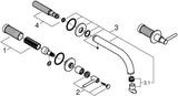 GROHE Atrio 3-Loch-Waschtischbatterie Fertigmontageset Hebelgriff Chrom