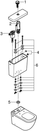 GROHE Euro Keramik Aufsatzspülkasten alpinweiß – Anschluss seitlich/hinten, Dual Flush