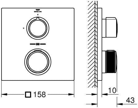 GROHE Allure Unterputz-Thermostat Fertigmontageset 1 Absperrventil cool sunrise gebürstet