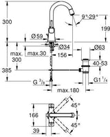 GROHE Grandera Zweigriff-Waschtischbatterie L-Size mit schwenkbarem Auslauf in Chrom