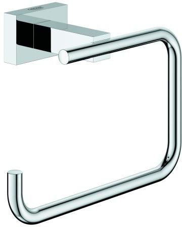 GROHE Essentials Cube WC-Papierhalter ohne Deckel, chrom – verdeckte Wandmontage, Metall