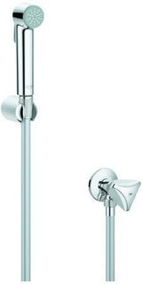 GROHE Tempesta-F Trigger Spray 30 Wandhalterset mit Absperrventil, 1 Strahlart, 1250 mm, Chrom – EcoJoy & SpeedClean