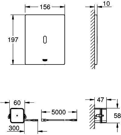 GROHE Tectron Bau E IR-WC-Elektronik 39881 mit Trafo – alpinweiß, 7 Programme, Fernbedienung