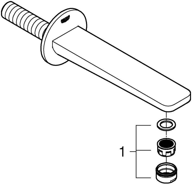 GROHE Lineare Wanneneinlauf Wandmontage mit Mousseur und Rosette – Chrom