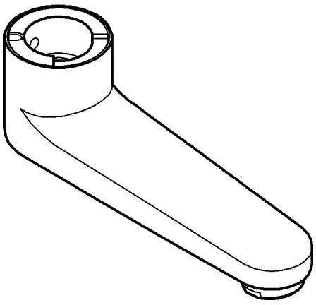GROHE Gussauslauf 13269 chrom – schwenkbarer Auslauf mit Laminarstrahlregler, 117 mm Ausladung