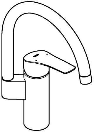 GROHE Eurosmart Einhand-Spültischbatterie hoher Auslauf – Chrom, schwenkbar, SilkMove-Technologie