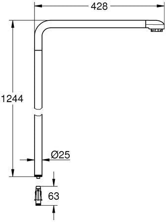 GROHE Brauserohr Euphoria SmartControl 48497 125 cm für 26507/26508 Chrom – Verlängerung