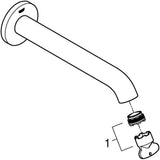 GROHE Essence Wanneneinlauf Wandmontage Chrom – J-Auslauf mit 221 mm Ausladung
