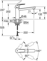 GROHE Eurosmart Spültisch-Einhandmischer 30463 mittelhoher Auslauf Chrom