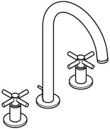 GROHE Atrio 3-Loch Waschtischbatterie mit Kreuzgriffen und Zugstangen-Ablaufgarnitur in Chrom