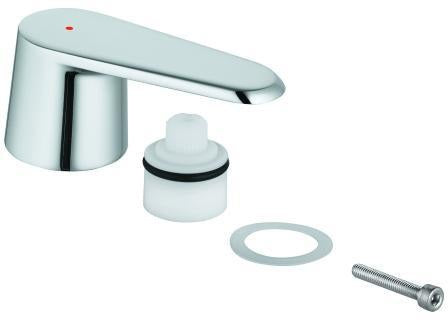 GROHE Griff 48062 Chrom für Eurodisc Cosmopolitan – Ersatzgriff mit roter Temperaturanzeige