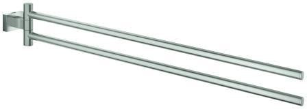 GROHE Essentials Cube Handtuchhalter 2-armig, schwenkbar, 439 mm, Chrom – Wandmontage