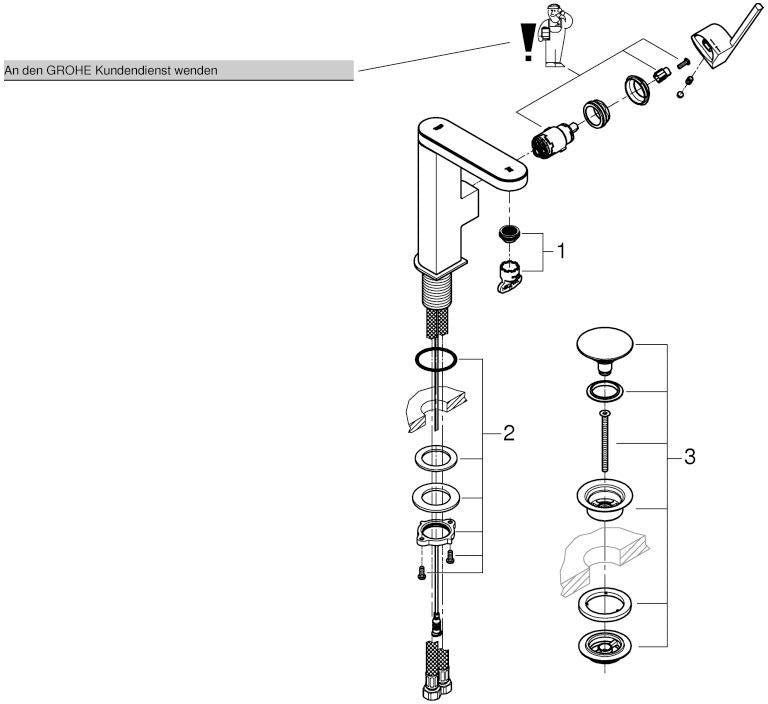 GROHE Plus Einhand-Waschtischbatterie mit digitalem LED-Display, M-Size, chrom – Temperaturanzeige & EcoJoy