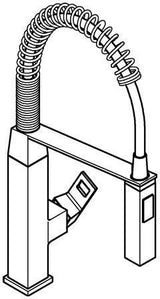 GROHE Eurocube Einhand-Spültischbatterie mit Profibrause, chrom – 31395