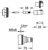 GROHE Verlängerungsset 47780 27,5 mm für Rapido T – Zentral- und Brause-Thermostat