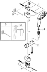 GROHE Tempesta Cube 110 Brausestangenset 600 mm 2 Strahlarten 7,4 l/min Chrom