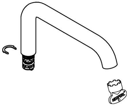 GROHE Rohrauslauf 13375 für Essence EH-Waschtischbatterie XL-size chrom – schwenkbar