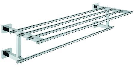 GROHE Essentials Cube Multi-Badetuchhalter 600 mm Chrom – 4 Handtuchhalter + Ablage