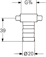 GROHE Schlauchverschraubung 13913 chrom – 3/4" Innengewinde mit LongLife Oberfläche