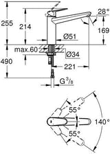 GROHE Eurodisc Einhand-Spültischbatterie 33770_1 – Schwenkauslauf, SilkMove, Chrom