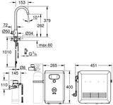 GROHE Blue Professional Mono C-Auslauf Set – Armatur mit Filterfunktion & 3 Tafelwasserarten
