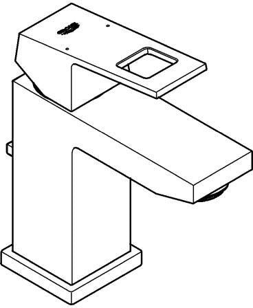 GROHE Eurocube Einhand-Waschtischbatterie mit Zugstangen-Ablaufgarnitur, chrom, EcoJoy