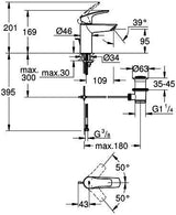 GROHE Eurosmart Einhand-Waschtischbatterie S-Size mit Hybrid-Zugstangen-Ablaufgarnitur, Chrom