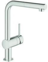 GROHE Minta Einhand-Spültischbatterie mit ausziehbarem Mousseurauslauf, Chrom – 32168