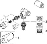 GROHE Waschmaschinenventil Eggemann DN 20 Anschluss links chrom – 3/4 Zoll Wandmontage