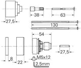 GROHE Verlängerungssatz Automatic 2000 47172 für Griffe ohne Spartaste 1/2 Zoll 27,5 mm Chrom