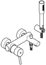 GROHE Concetto Einhand-Wannenbatterie Wandmontage mit Euphoria Brauseset chrom