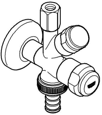 GROHE WAS-Kombieckventil 41070 Design-Gr. DN10 mit Rückflussverhinderer chrom