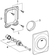 GROHE Surf Urinal-Betätigung 38808 FMS – Manuelle Auslösung, 116 x 144 mm, Chrom