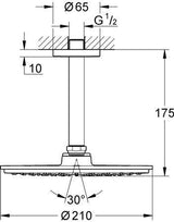 GROHE Rainshower Cosmopolitan 210 Kopfbrause-Set Deckenauslass 142 mm Chrom 8,5 l/min