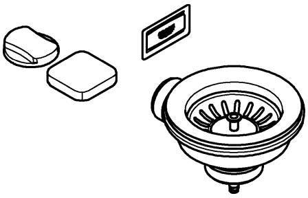 GROHE Spülen-Ablaufgarnitur 40996 mit Exzenter hard graphite gebürstet – für Küchenspülen mit 1 Becken