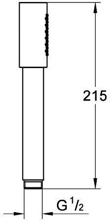 GROHE Handbrause Rainshower Aqua Stick 26866 – 1 Strahlart, 6,5 l/min, Chrom